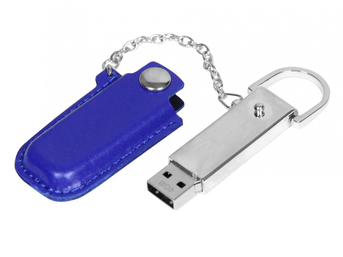 USB 2.0- флешка на 32 Гб в массивном корпусе с кожаным чехлом