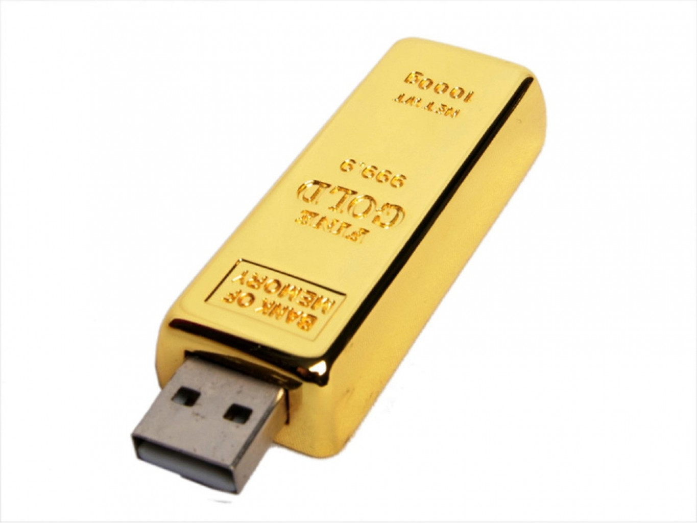 USB 3.0- флешка на 128 Гб в виде слитка золота