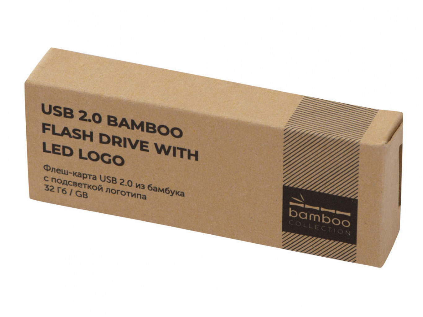 USB 2.0- флешка на 32 Гб c подсветкой логотипа «Bamboo LED»