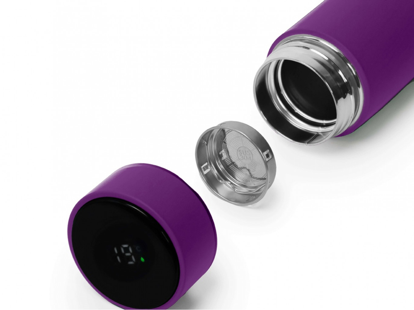 Термос FAMILY MARK LED, индикатор, soft touch Термос FAMILY MARK LED, индикатор, soft touch