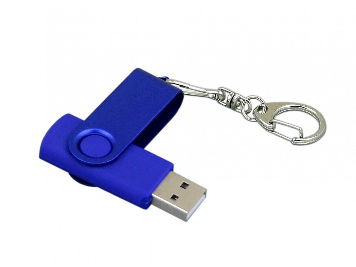 USB 2.0- флешка промо на 16 Гб с поворотным механизмом и однотонным металлическим клипом