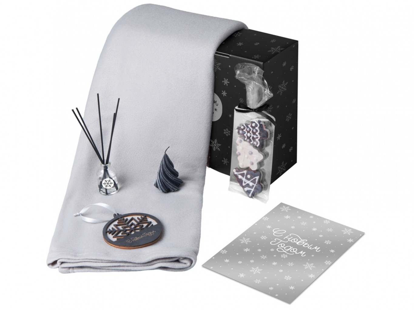 Подарочный набор «Re:Home» с пледом, свечой и диффузором