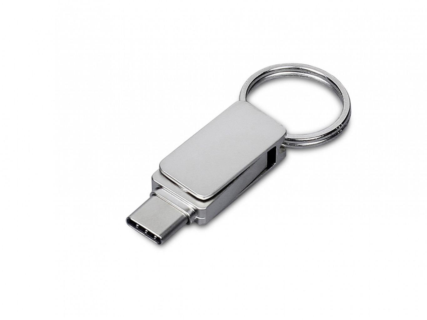 USB 3.0- флешка «Mercury» на 128 Гб с поворотным механизмом и дополнительным разъемом Type-C