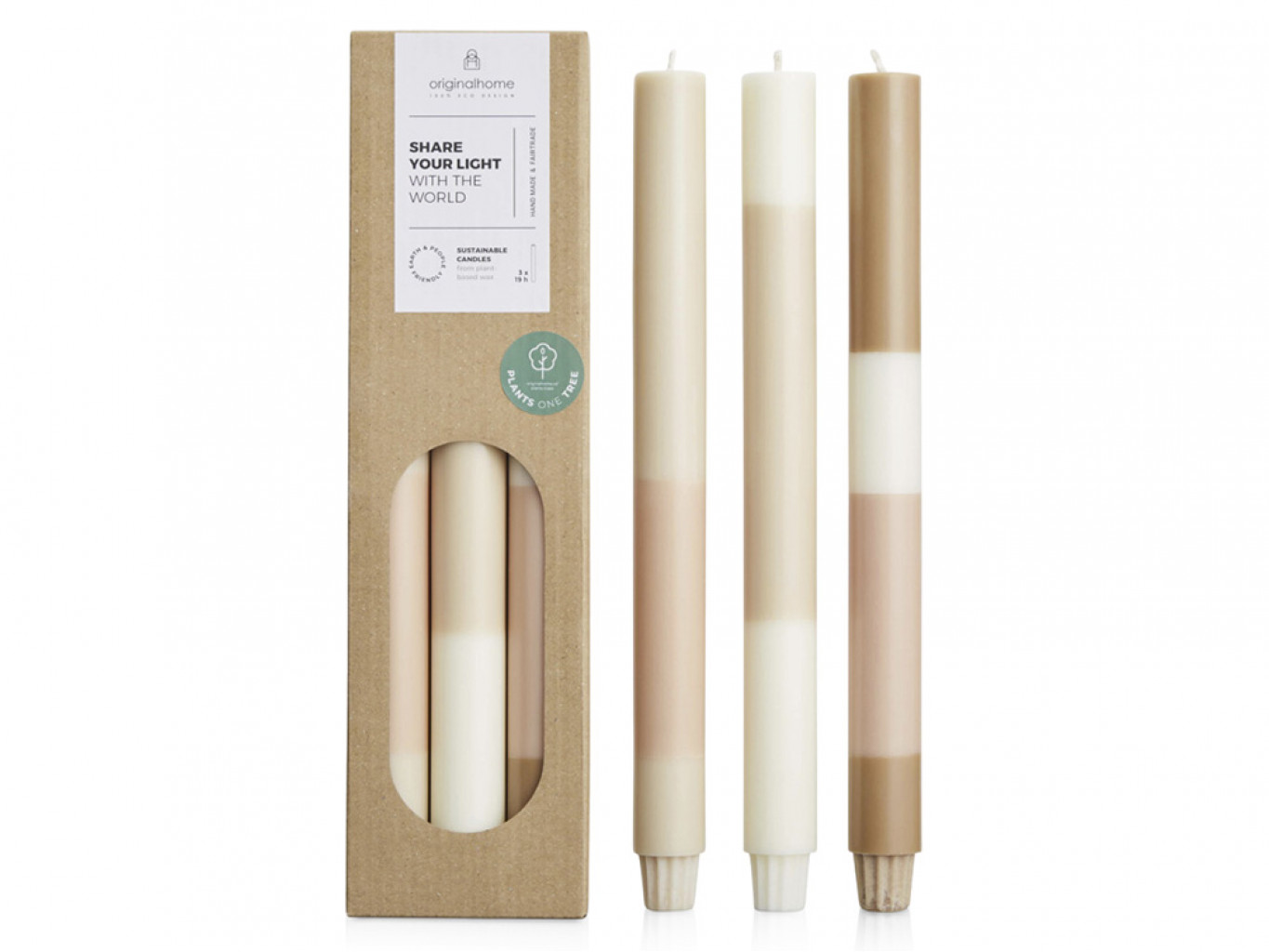 Набор свечей из растительного воска, 3 шт