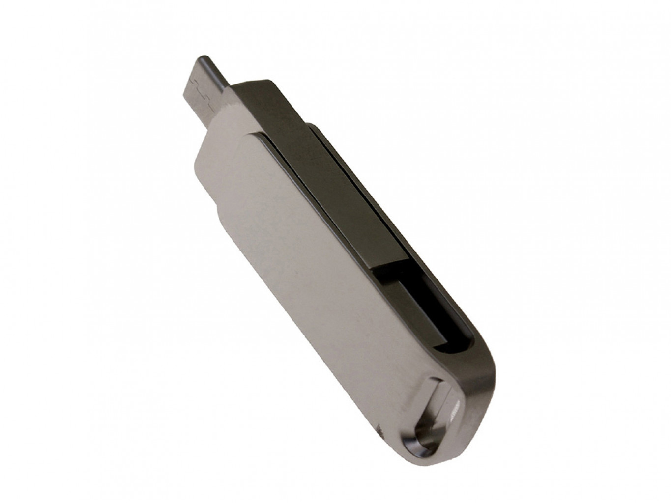 USB 3.0- флешка на 64 Гб с поворотным механизмом и дополнительным разъемом Type-C
