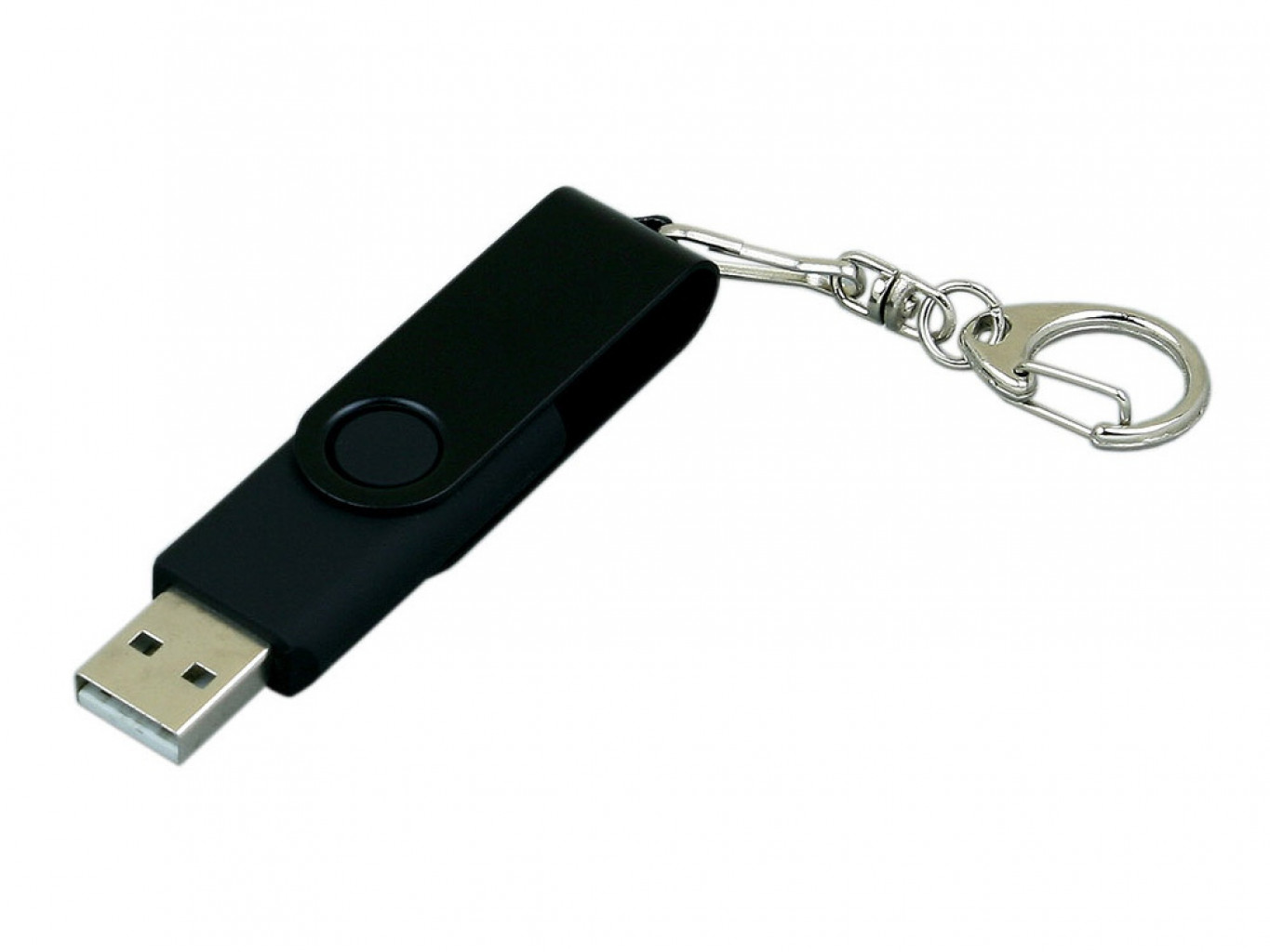 USB 2.0- флешка промо на 32 Гб с поворотным механизмом и однотонным металлическим клипом