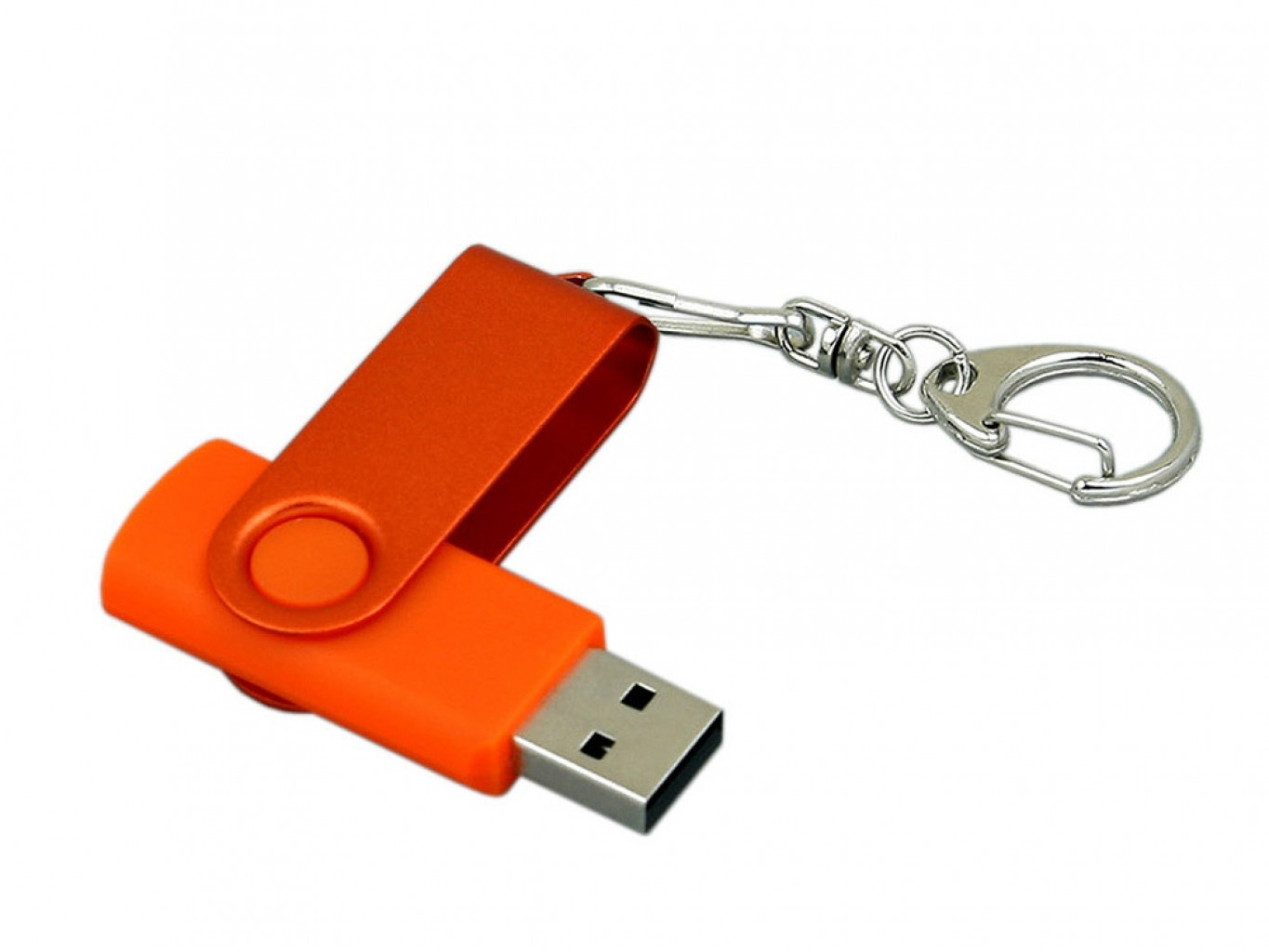 USB 2.0- флешка промо на 32 Гб с поворотным механизмом и однотонным металлическим клипом