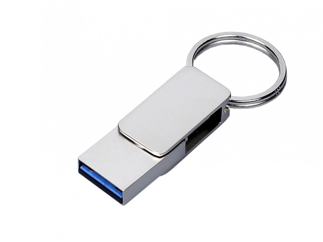 USB 3.0- флешка «Mercury» на 16 Гб с поворотным механизмом и дополнительным разъемом Type-C