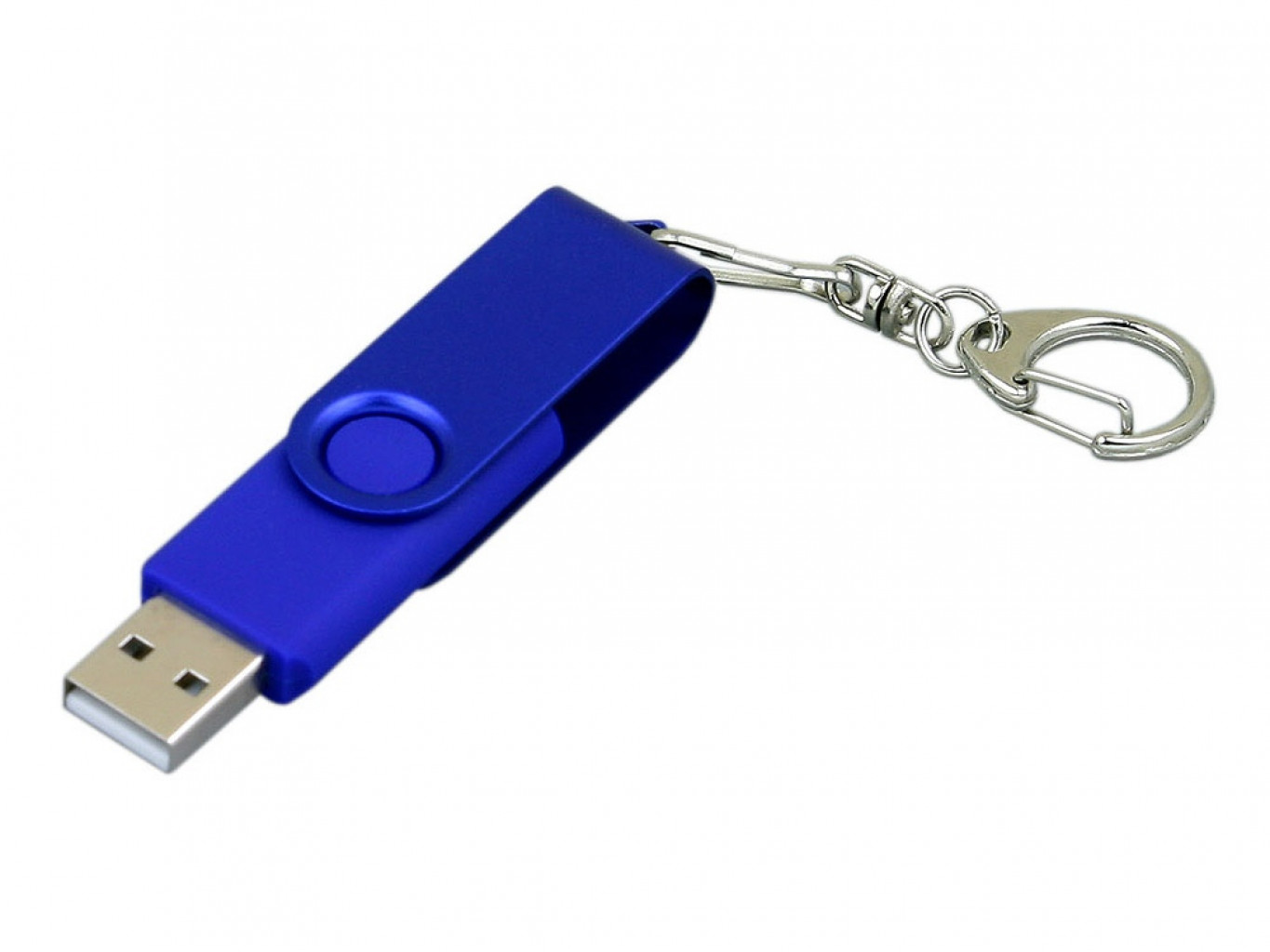 USB 2.0- флешка промо на 32 Гб с поворотным механизмом и однотонным металлическим клипом