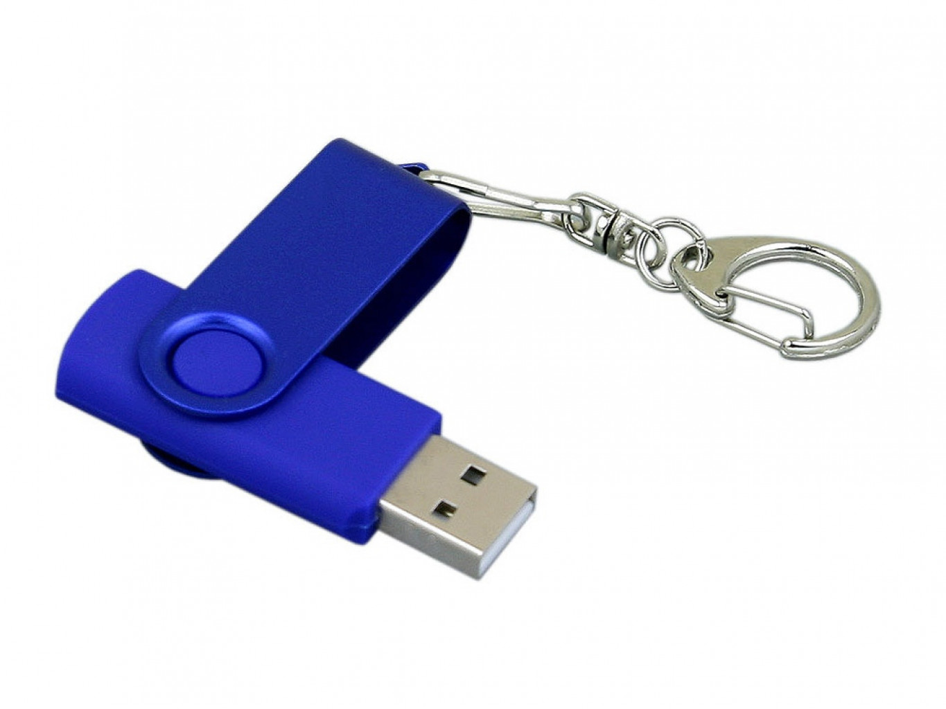 USB 2.0- флешка промо на 32 Гб с поворотным механизмом и однотонным металлическим клипом