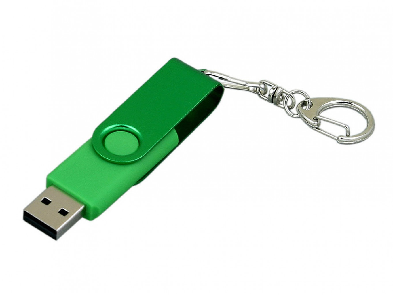 USB 2.0- флешка промо на 32 Гб с поворотным механизмом и однотонным металлическим клипом