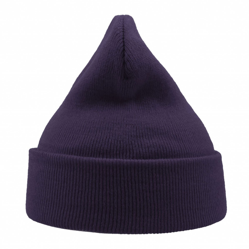 Шапка вязаная двойная Wind-S, пурпурный, 100% переработанный полиэстер