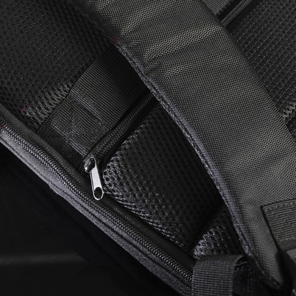 Расширяющийся водостойкий рюкзак "Slim", чёрный, 45х30х6 см, ткань верха: 100% полиэстер 1680 D