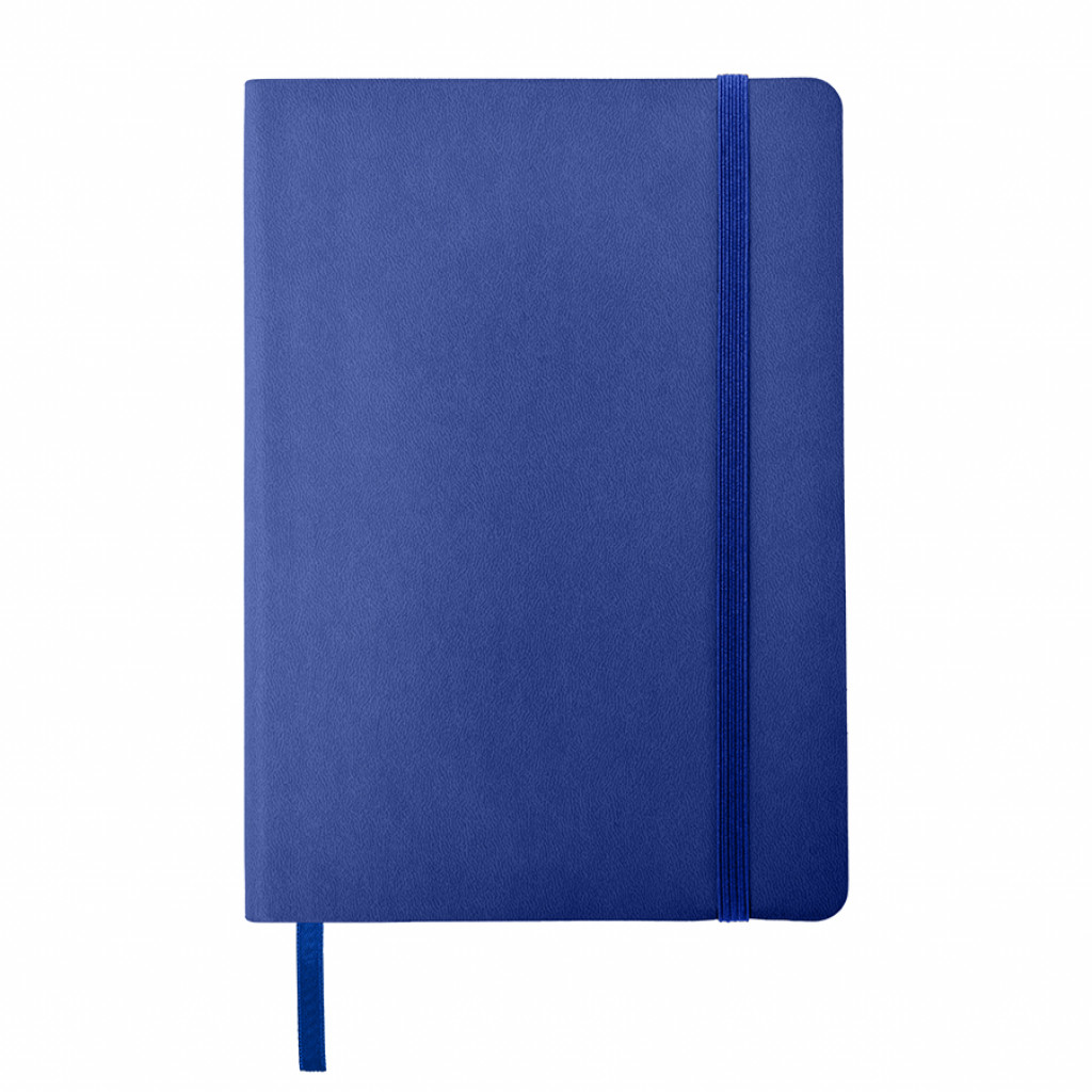 Бизнес-блокнот "RILY", формат А5, синий, блок в точку
