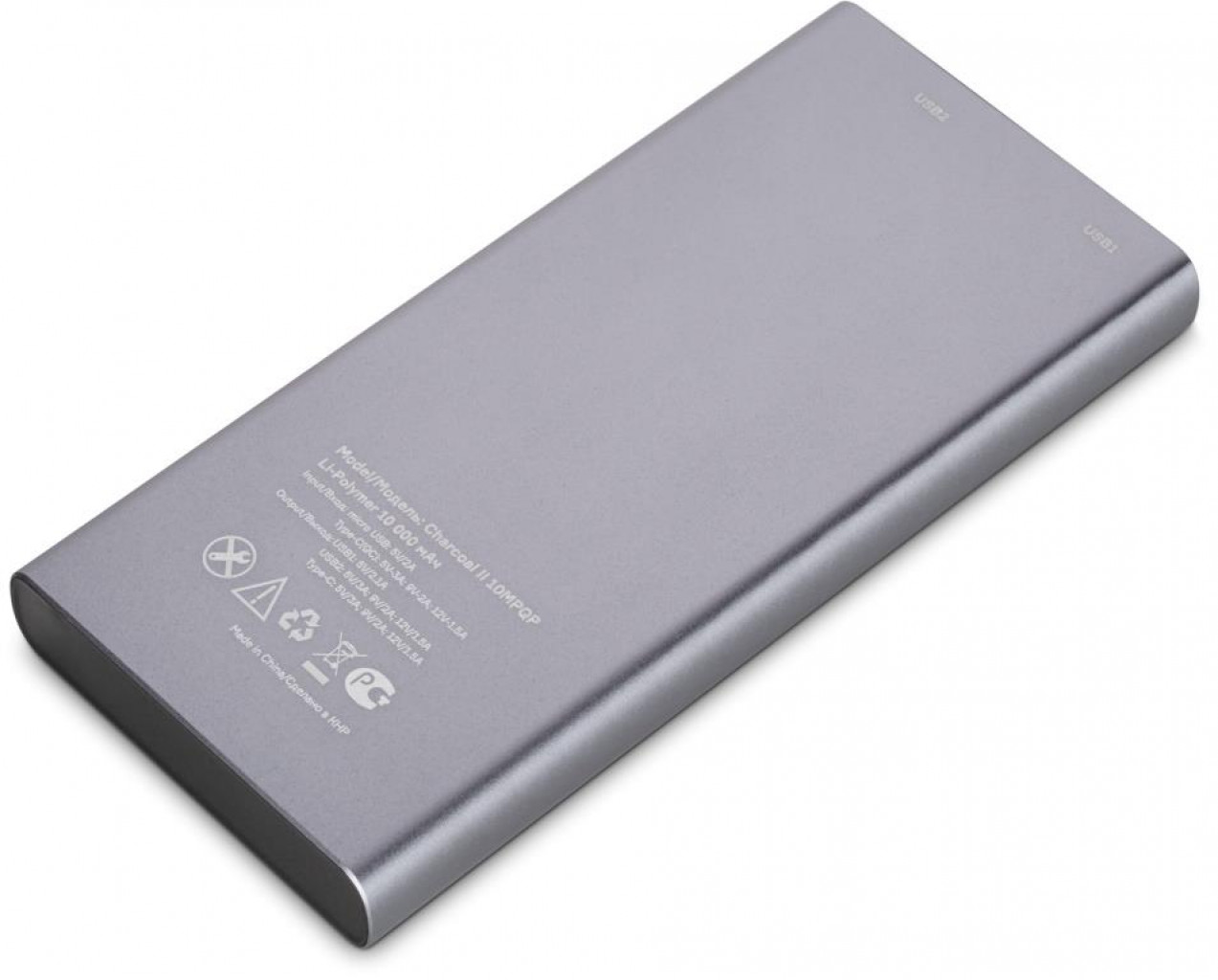 Внешний аккумулятор Accesstyle CHARCOAL II (10000 mAh), серебристый