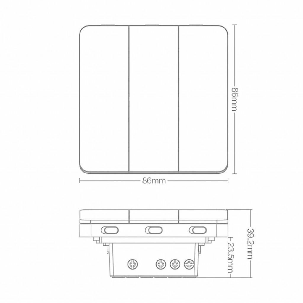 Настенный встраиваемый выключатель Xiaomi Yeelight Flex Switch (YLKG14YL)