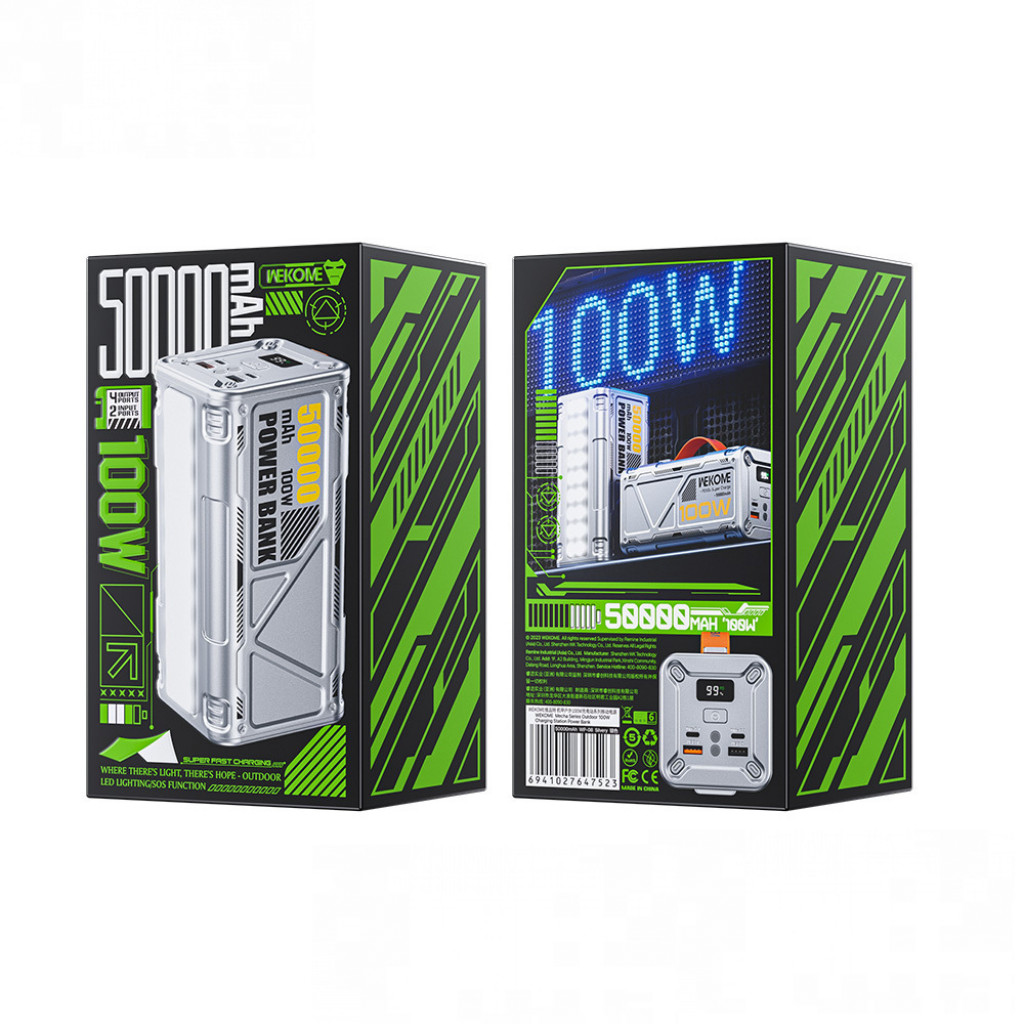 Внешний портативный многофункциональный аккумулятор WEKOME 50000mAh 100W (WP-08) Внешний портативный многофункциональный аккумулятор WEKOME 50000mAh 100W (WP-08)