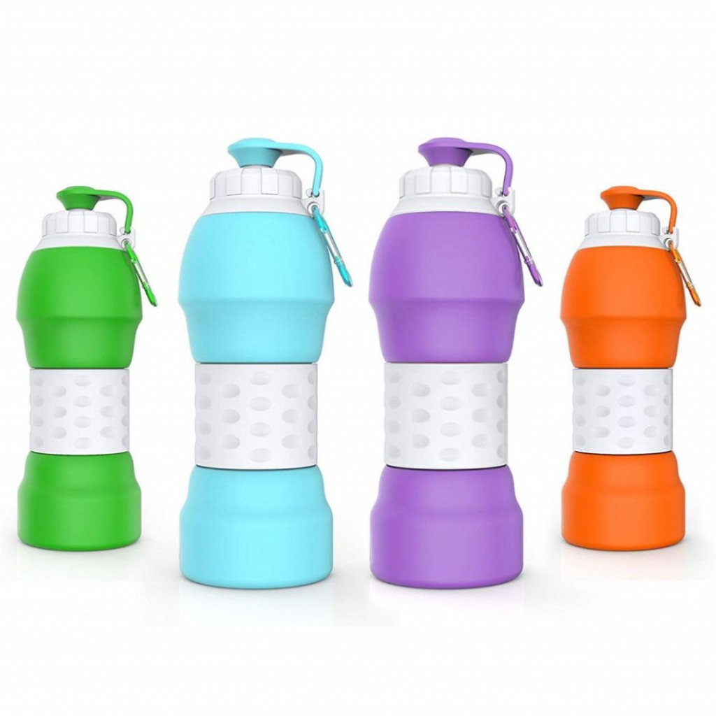 Силиконовая складная бутылка для воды 580 мл Xiaomi Collapsible Silicone Water Bottle