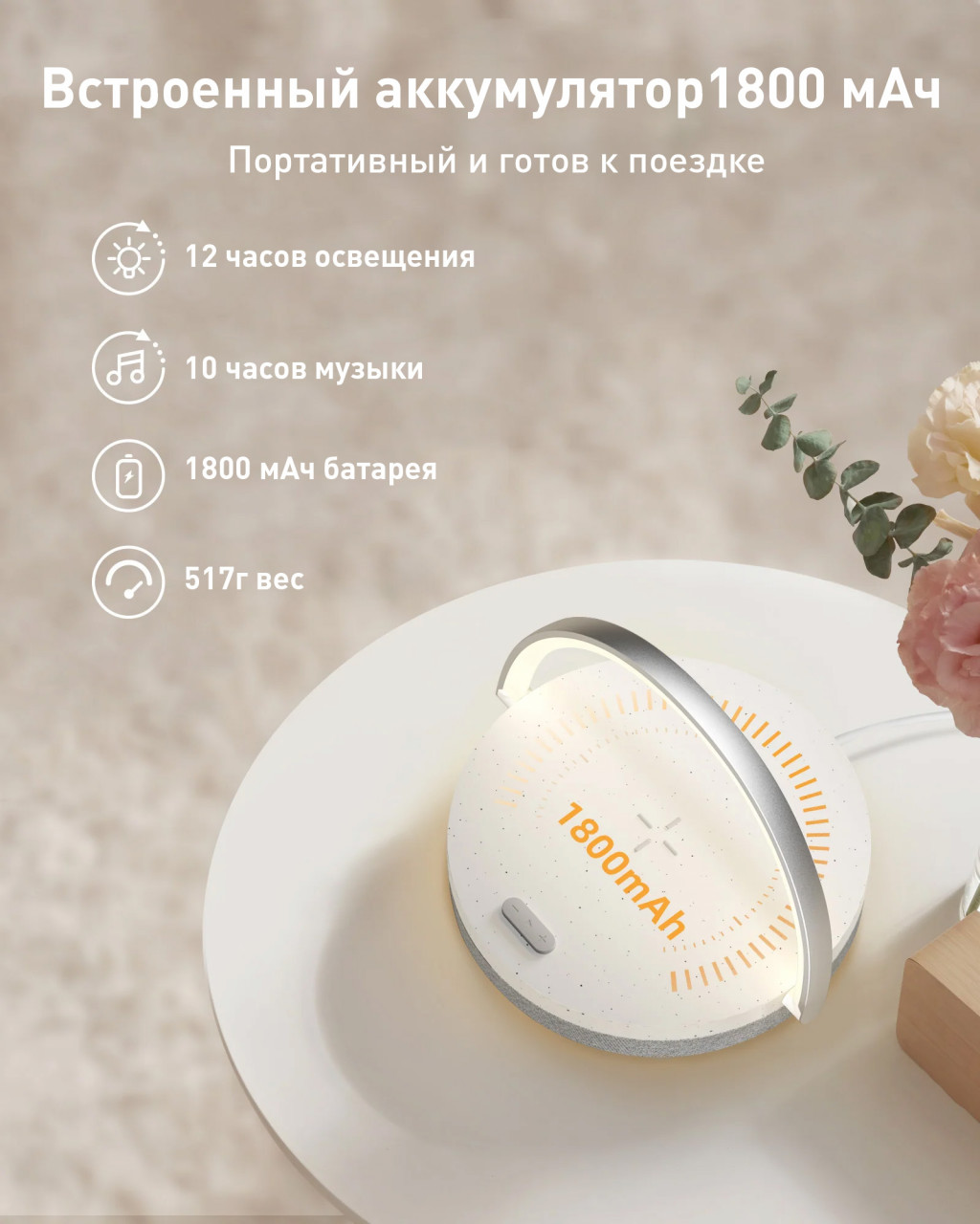 Музыкальная ночная лампа Xiaomi EZVALO EzFlex SE 4-в-1 с беспроводной зарядкой