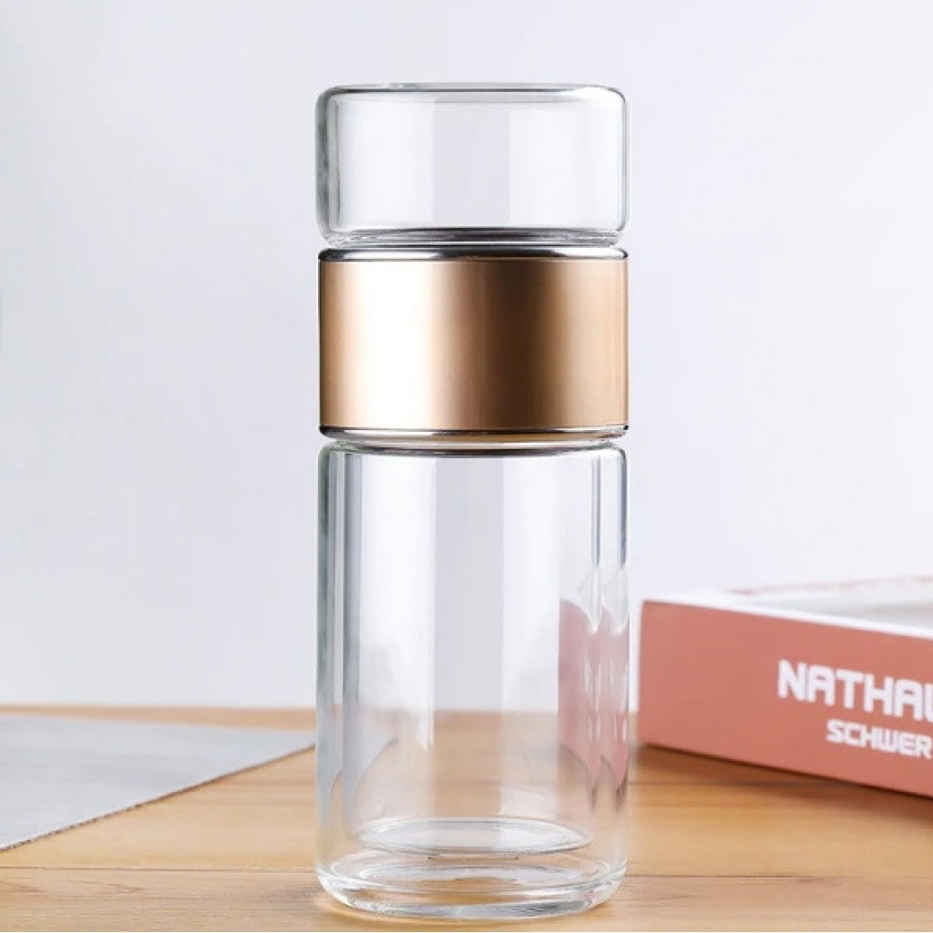 Чайная бутылка с двойным стеклом ситечком Xiaomi Qwerty Tea Bottle With Double Glass