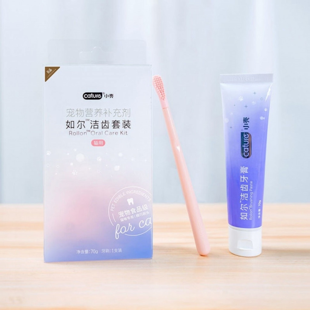 Зубная паста и щетка для кошек Xiaomi Сature Rollon Oral Care Kit