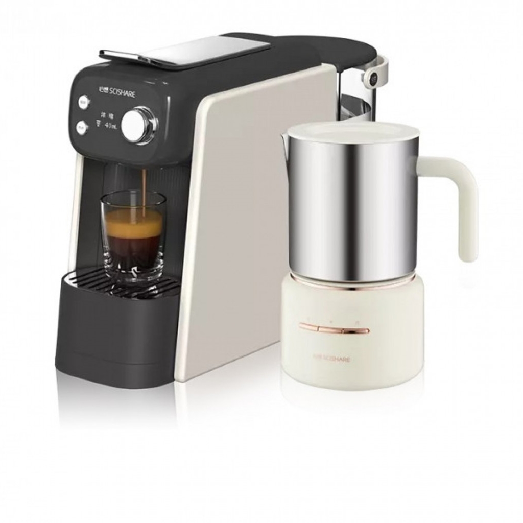 Набор кофемашина + вспениватель для молока Xiaomi Scishare Capsule Coffee Machine Milk Frother Set Beige (S1203+S3103)