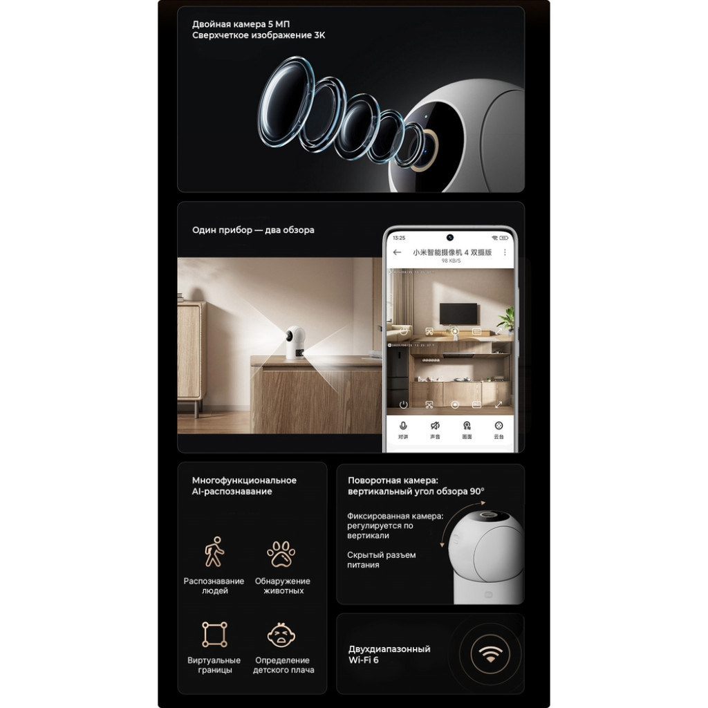 IP-камера Xiaomi Smart Camera 4 Dual-Camera Edition (MJSXJ29CM)