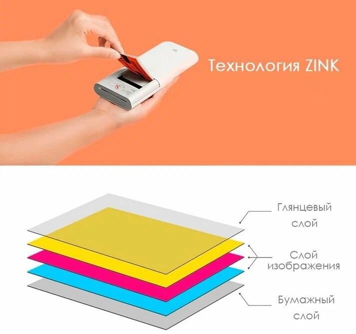 Принтер с термопечатью Xiaomi Mijia AR ZINK