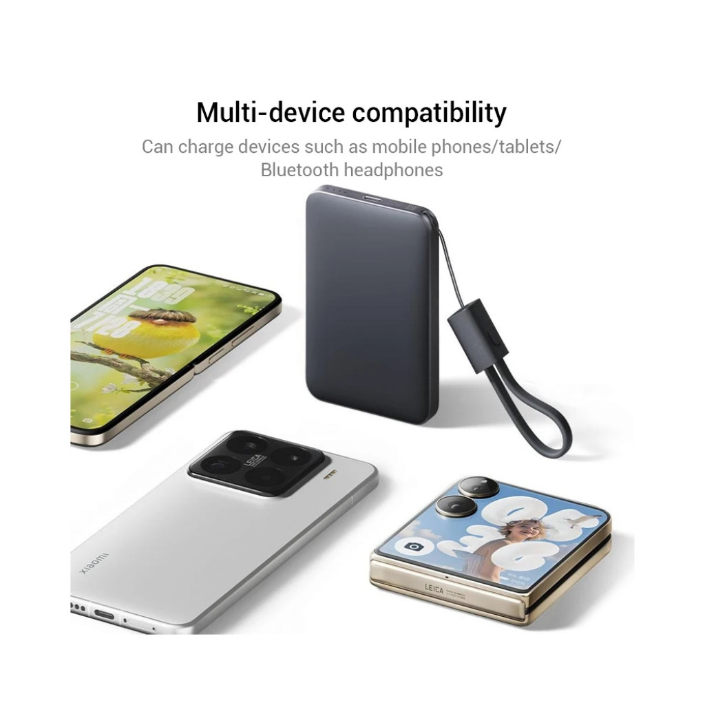 Ультратонкий внешний аккумулятор Xiaomi Ultra-Thin Power Bank with Built-in Cable 5000 mAh 22.5W (PB0522S) Ультратонкий внешний аккумулятор Xiaomi Ultra-Thin Power Bank with Built-in Cable 5000 mAh 22.5W (PB0522S)