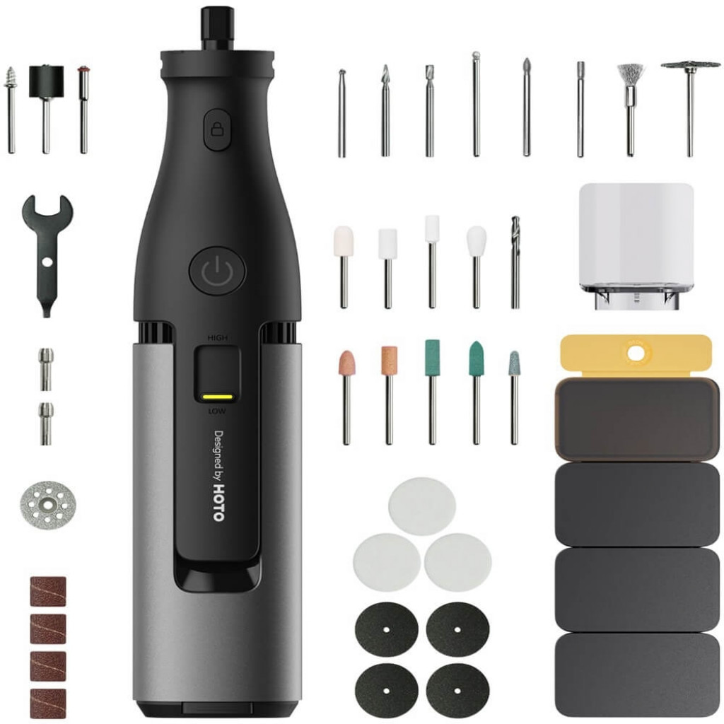 Беспроводная шлифовальная машинка‑гравер Xiaomi HOTO 12V Rotary Tool Kit Pro (QWLDM002) Беспроводная шлифовальная машинка‑гравер Xiaomi HOTO 12V Rotary Tool Kit Pro (QWLDM002)