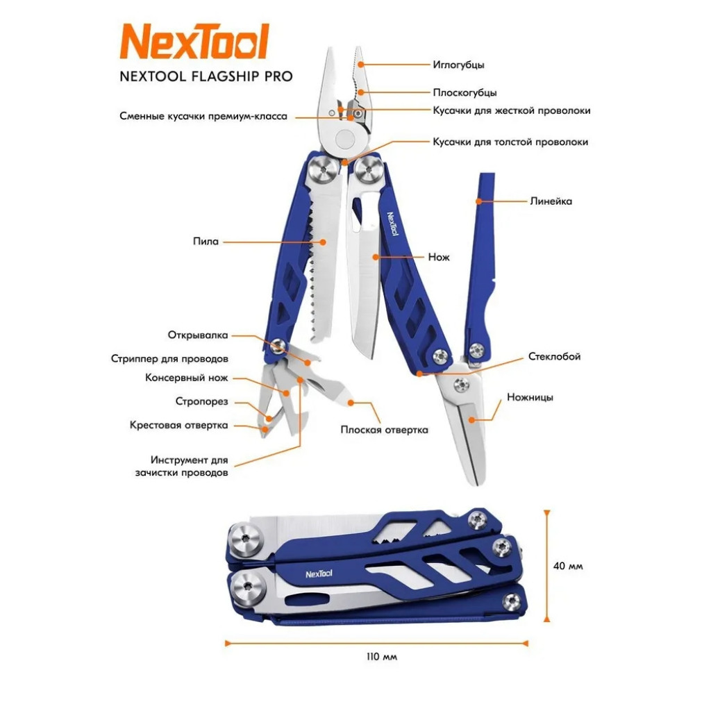 Мультитул Xiaomi NexTool Flagship Pro (NE0104/NE20220) Мультитул Xiaomi NexTool Flagship Pro (NE0104/NE20220)