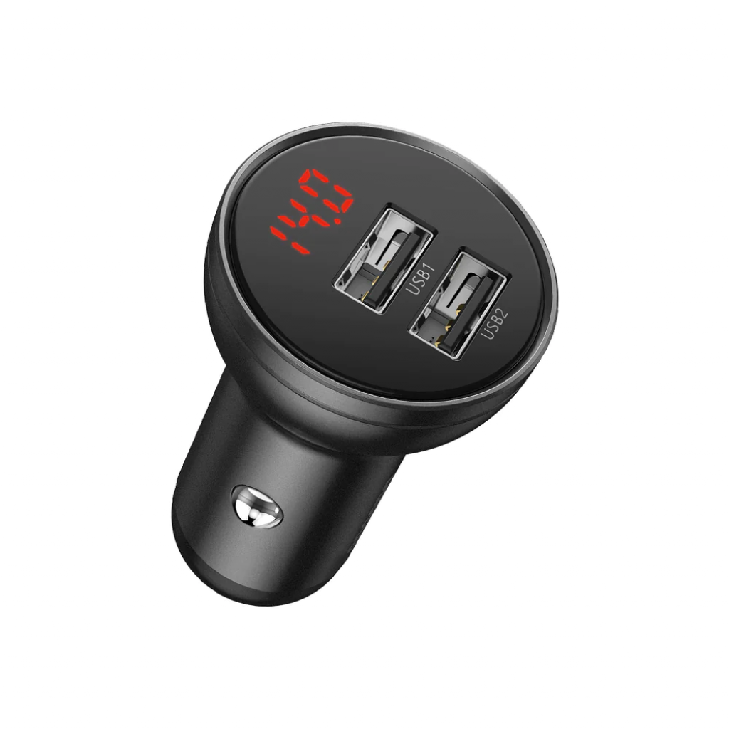 Автомобильное зарядное устройство Baseus Dual USB-A Car Charger 24W 4.8A (CCBX-0G)