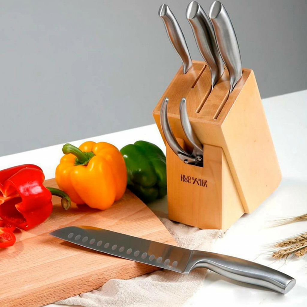 Набор стальных ножей Xiaomi Huo Hou 6-Piece Stainless Steel Kitchen Knife Set (HU0014)