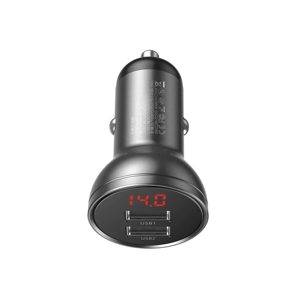 Автомобильное зарядное устройство Baseus Dual USB-A Car Charger 24W 4.8A (CCBX-0G)