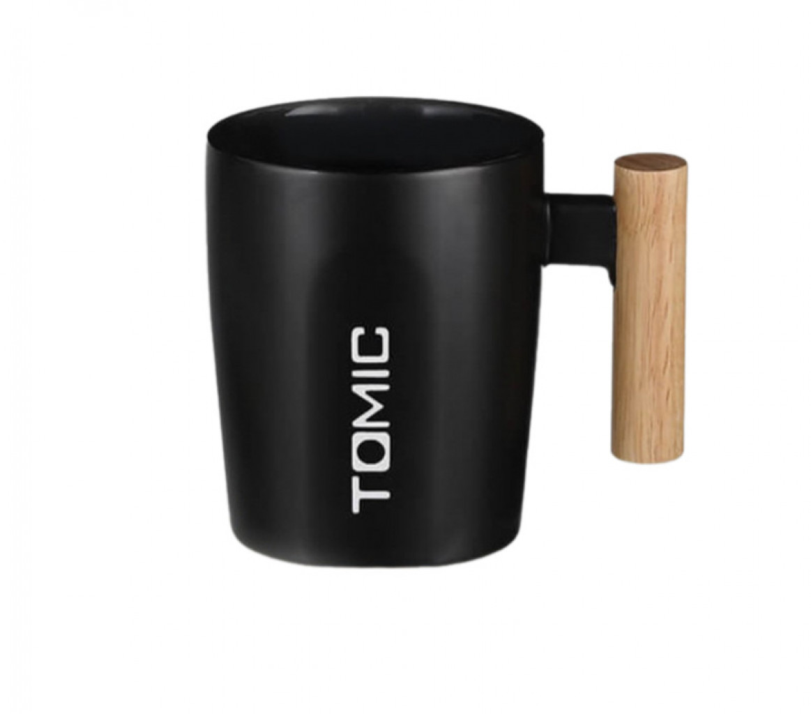 Керамическая кружка Xiaomi Tomic Ceramic Cup With Bamboo Cover And Wooden Handle