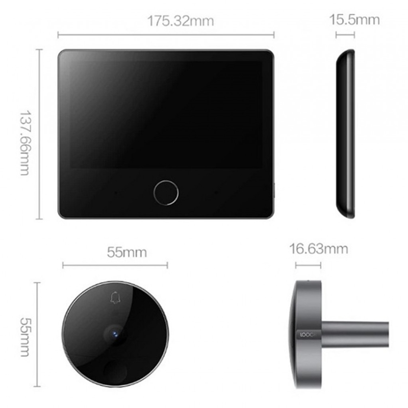 Умный видеоглазок Xiaomi Smart Loock CatY Black (LSC-Y01)