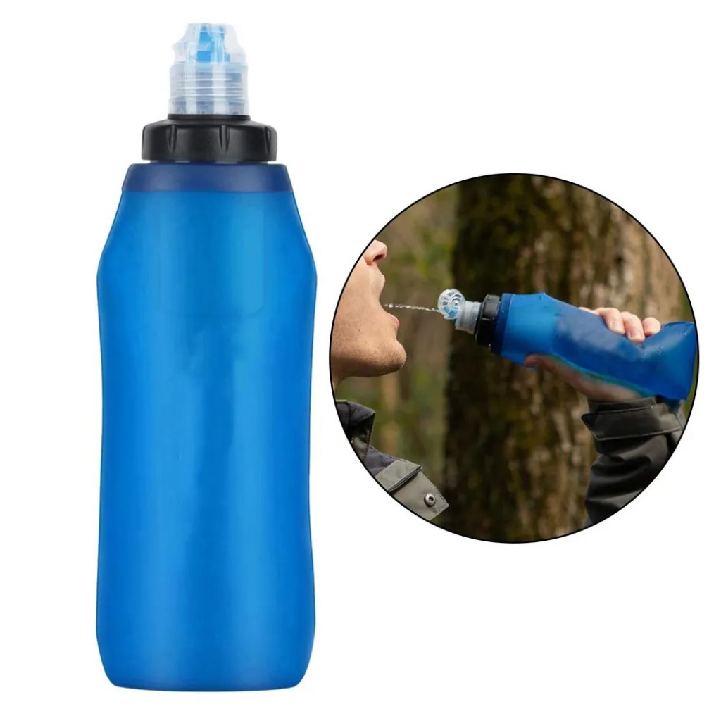 Складная бутылка для воды с фильтром 600 мл Qwerty Collapsible Water Bottle With Filter