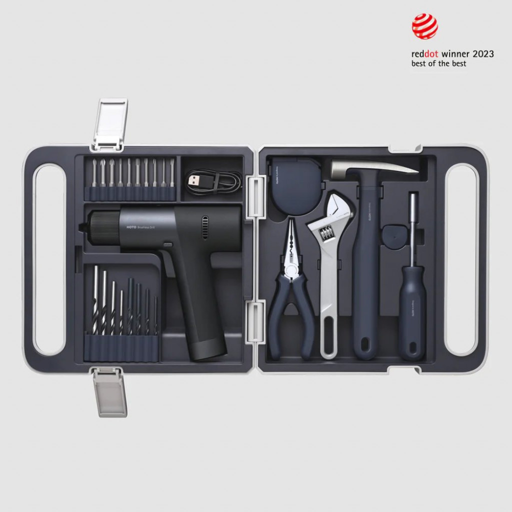 Набор инструментов Xiaomi HOTO Household Electric Drill Tool Box Set Gray (QWDZGJ001)