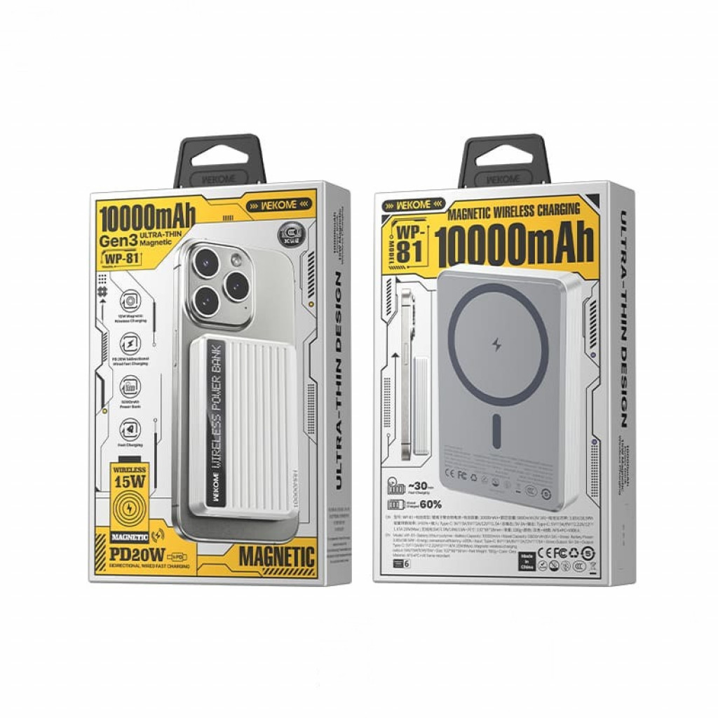 Внешний аккумулятор WEKOME Power Bank 10000mAh (WP-81) Внешний аккумулятор WEKOME Power Bank 10000mAh (WP-81)