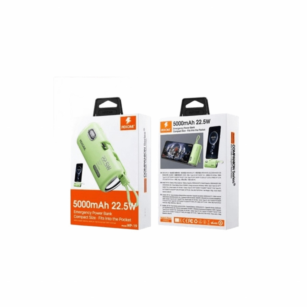 Внешний аккумулятор WEKOME Power Bank 5000mAh Companion Series 22.5W Super Fast Charging Emergency (WP-19) Внешний аккумулятор WEKOME Power Bank 5000mAh Companion Series 22.5W Super Fast Charging Emergency (WP-19)