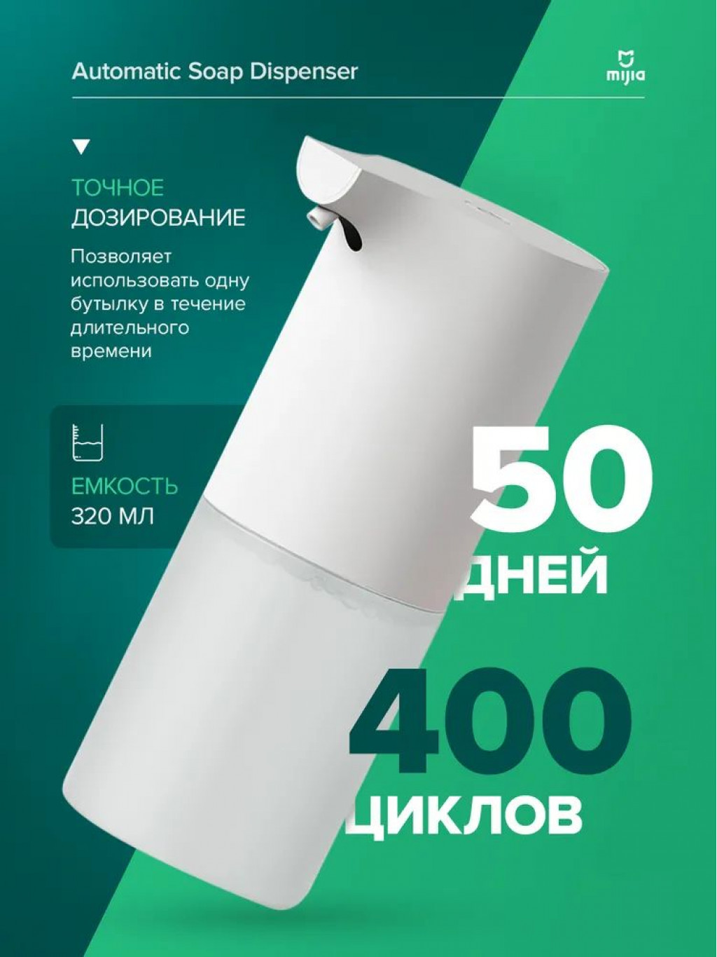 Дозатор для жидкого мыла сенсорный Xiaomi Mijia Automatic Foam Soap Dispenser (MJXSJ01XW)