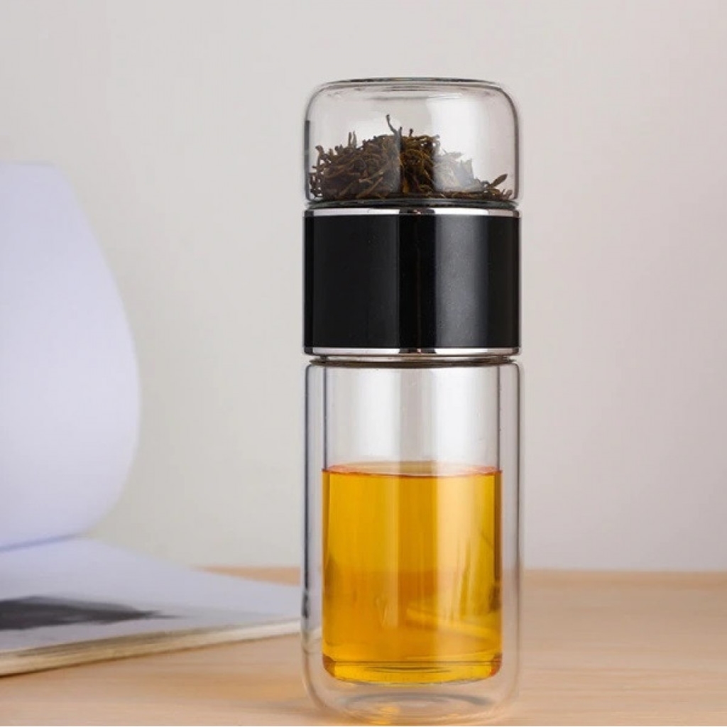 Чайная бутылка с двойным стеклом ситечком Xiaomi Qwerty Tea Bottle With Double Glass