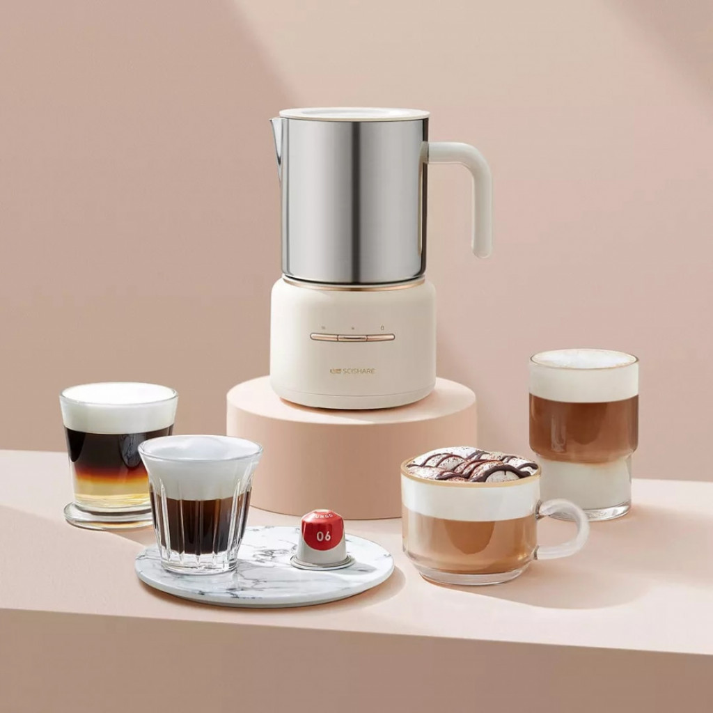 Набор кофемашина + вспениватель для молока Xiaomi Scishare Capsule Coffee Machine Milk Frother Set Beige (S1203+S3103)