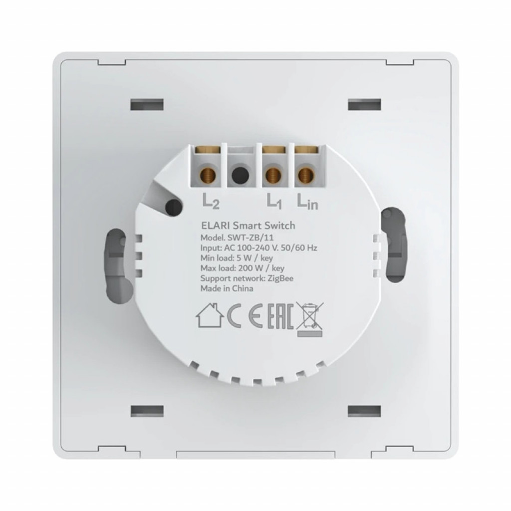 Умный выключатель Xiaomi Elari Smart Switch Double ZigBee (SWT-ZB/21)