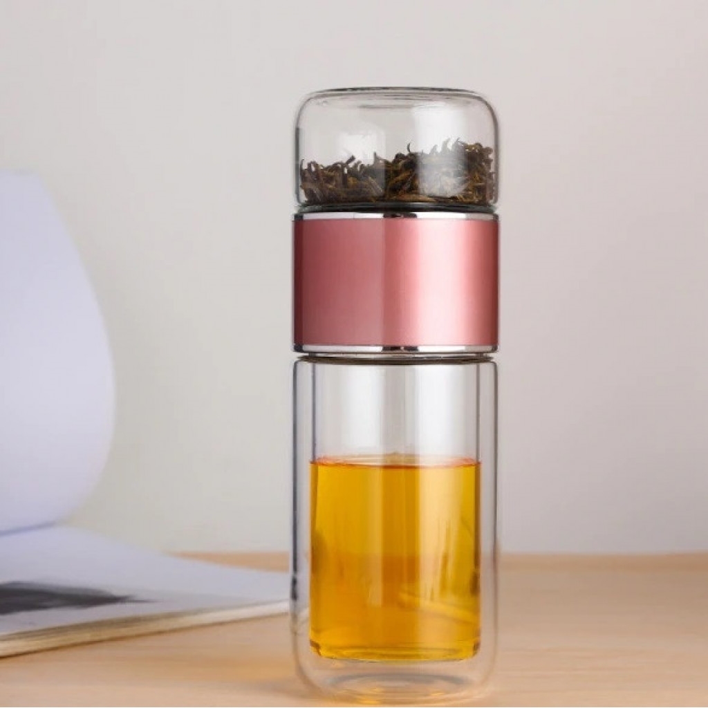 Чайная бутылка с двойным стеклом ситечком Xiaomi Qwerty Tea Bottle With Double Glass