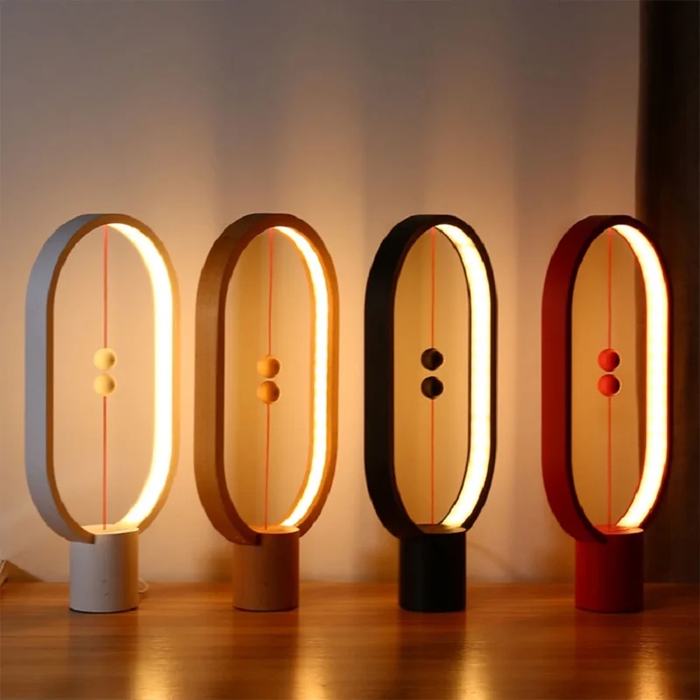 Настольная лампа с левитирующим выключателем Xiaomi Allocacoc Heng Balance Lamp Ellipse Light Wood (DH0037LW)