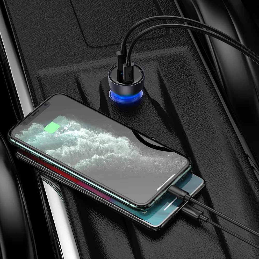 Автомобильное зарядное устройство Baseus USB-A+USB-C Car Charger 65W (TZCCKX-0G)