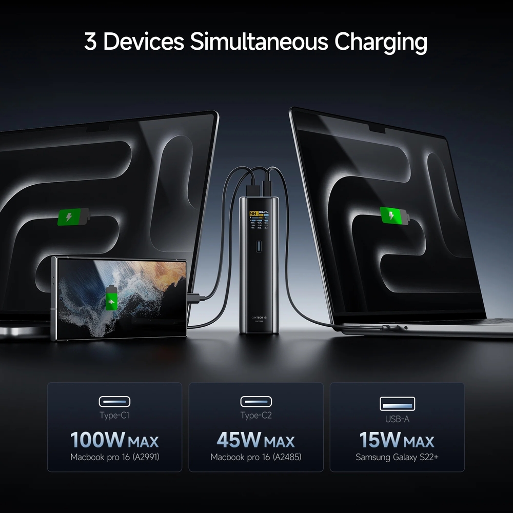 Внешний аккумулятор Xiaomi CUKTECH PB200U 20000mAh 165W Внешний аккумулятор Xiaomi CUKTECH PB200U 20000mAh 165W